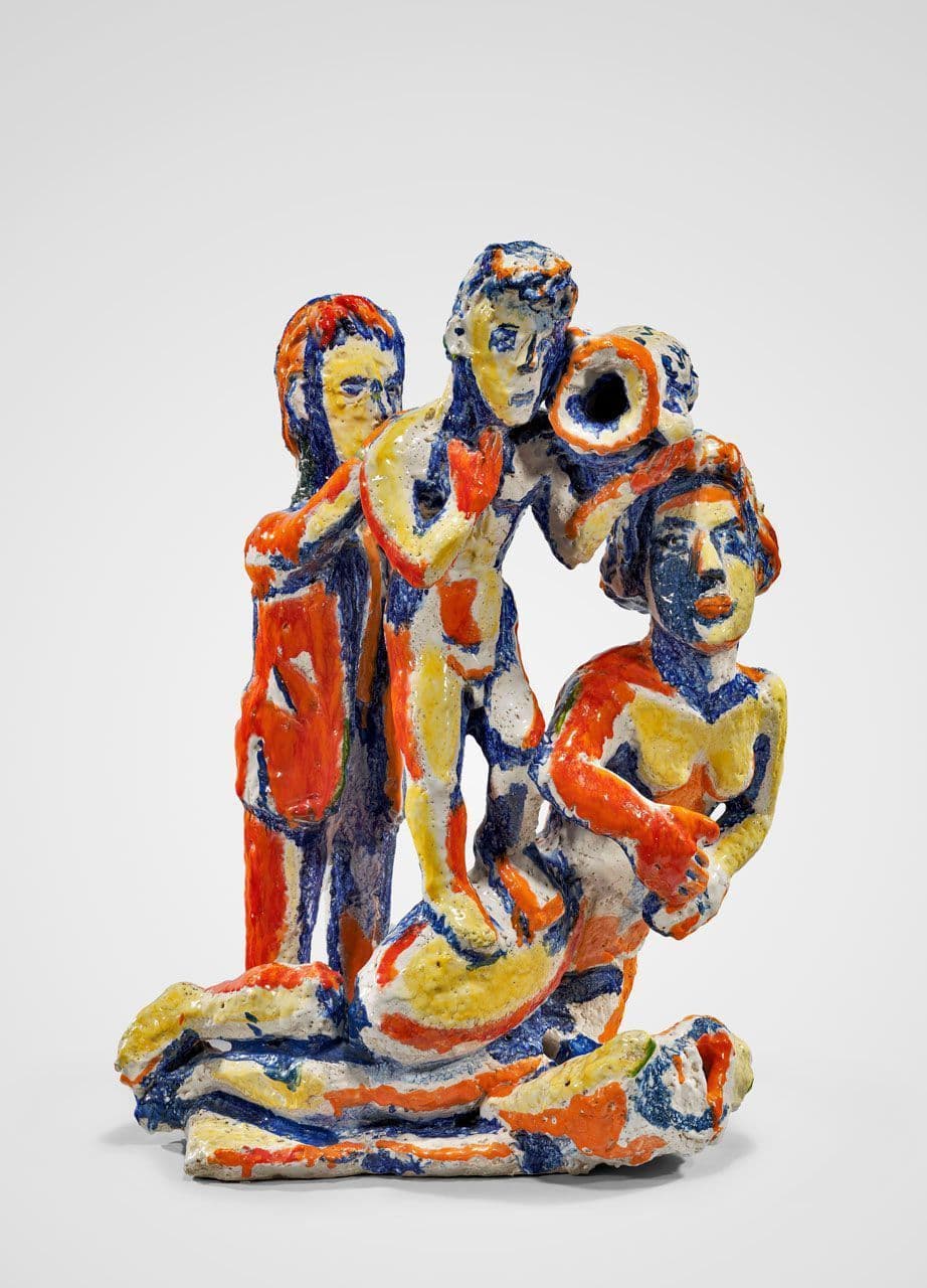 Man Standing on Woman's Thigh