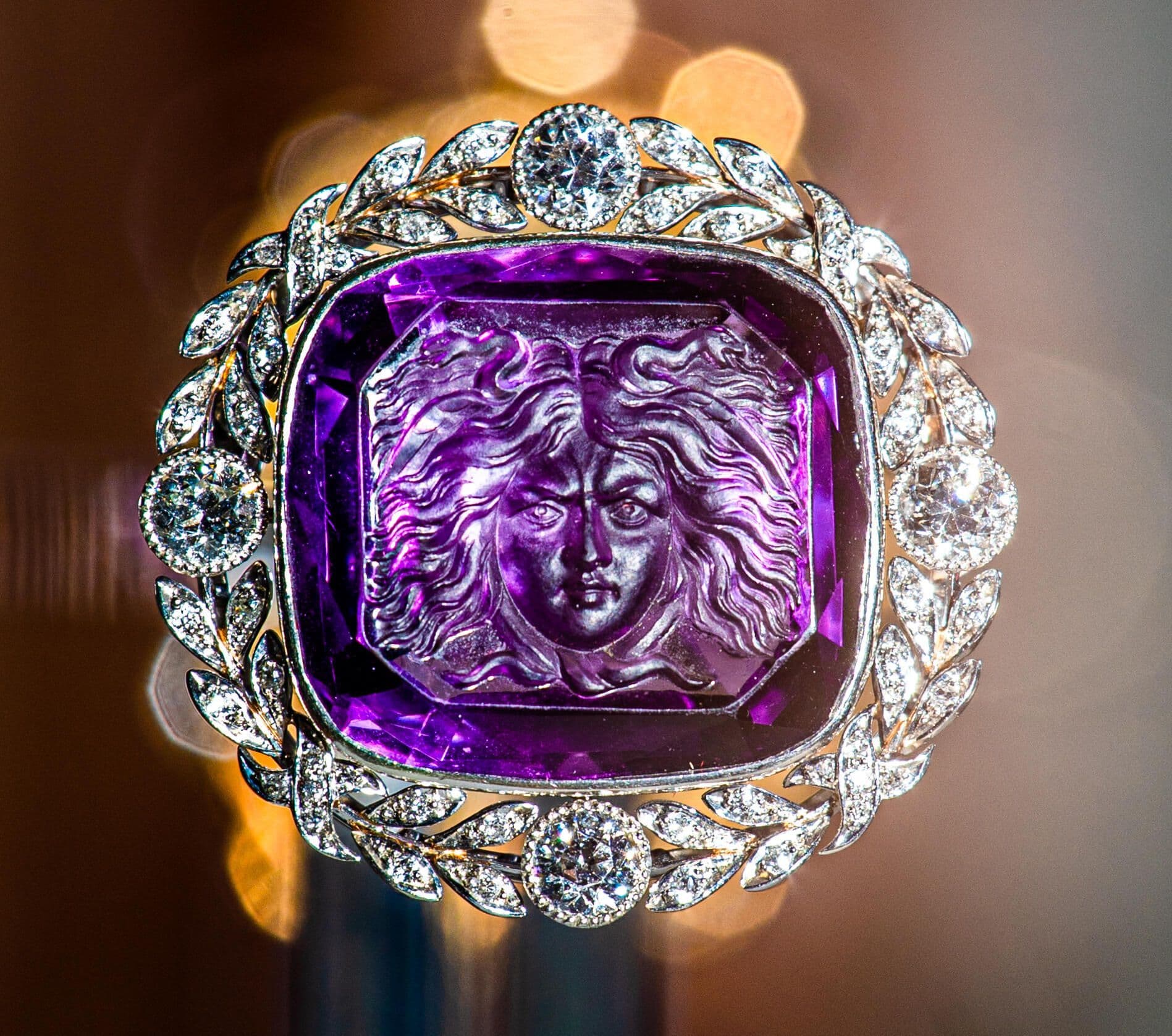 Jennie Crocker's Amethyst and Diamond 'Tiffany' Brooch
