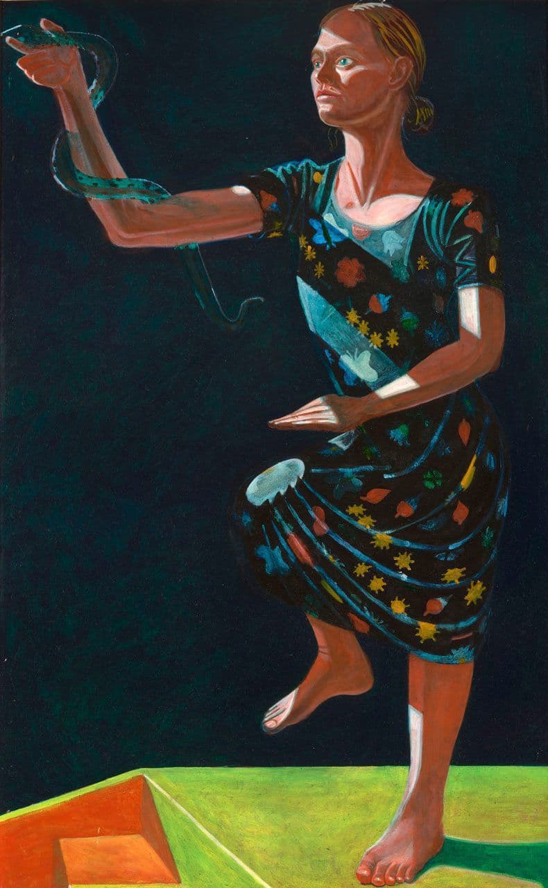 Woman Holding Serpent