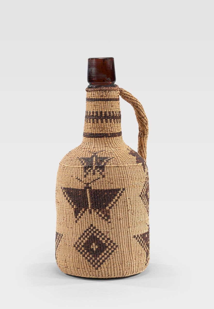 Bottle with Twined Basket
