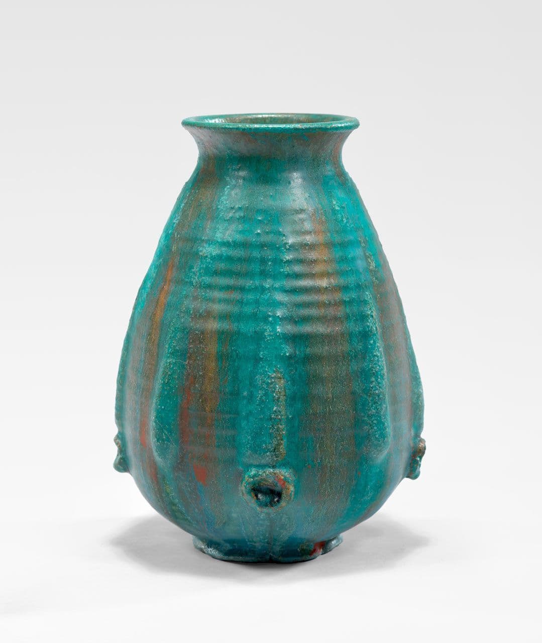 Turquoise Vase with Dripped Glaze