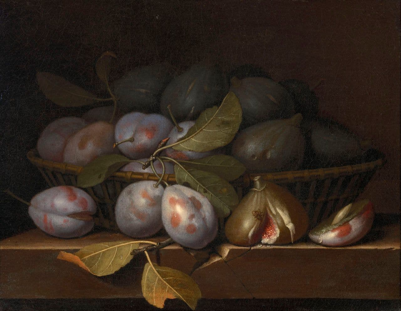 Plums and Figs in a Basket