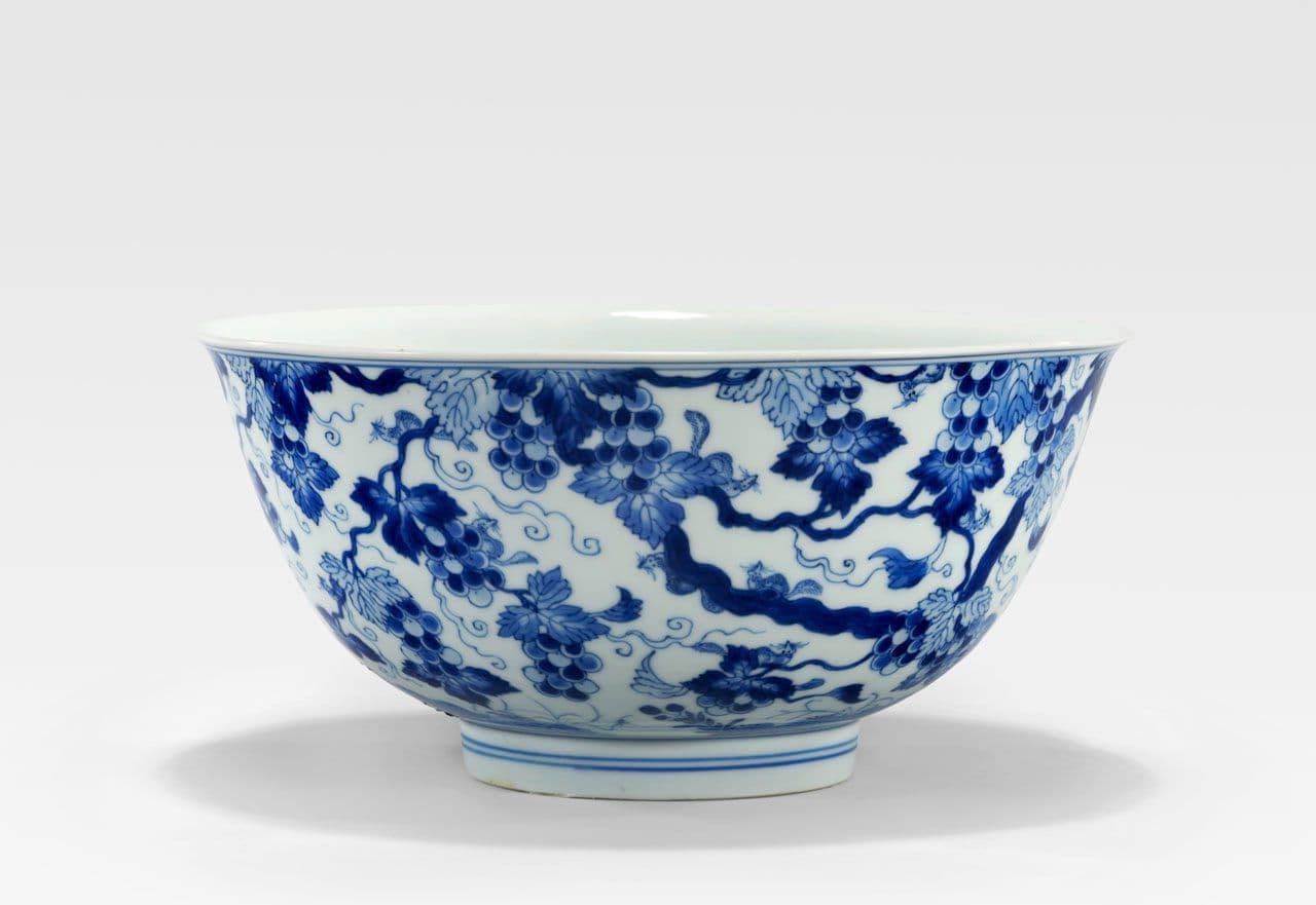 Bowl with Squirrel and Grapevine Design