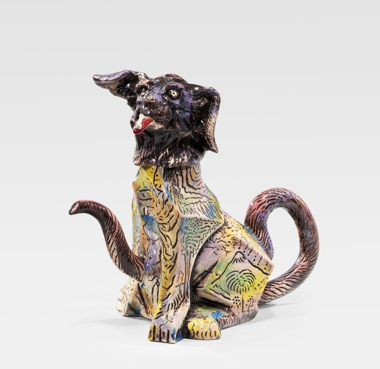 Dog Teapot with Red Tongue