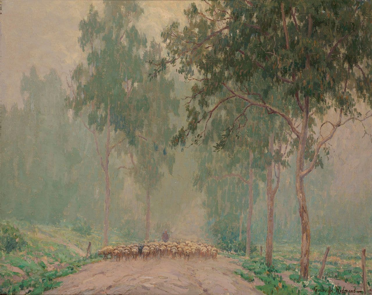 A Shepherd and his Flock in the Early Morning Mist
Granville  Redmond 20th Century
2008.15