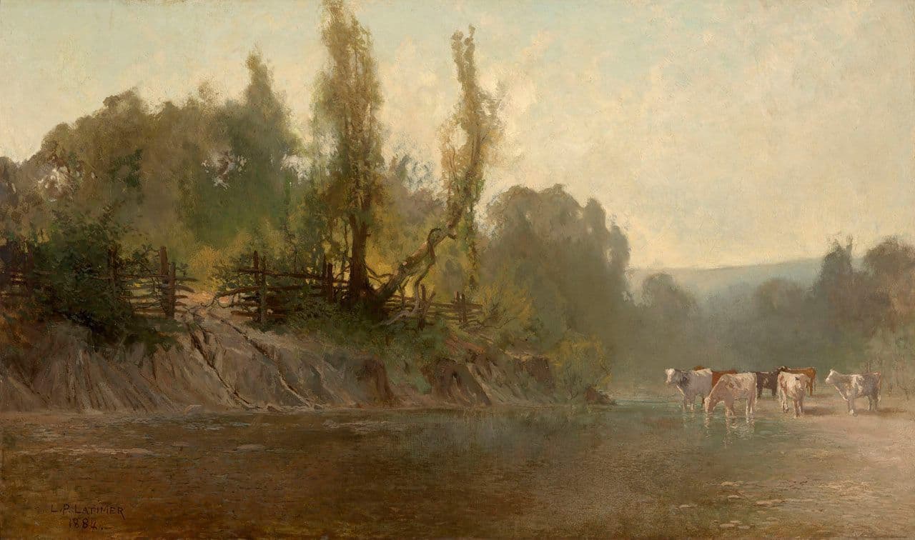 Cows by a Stream