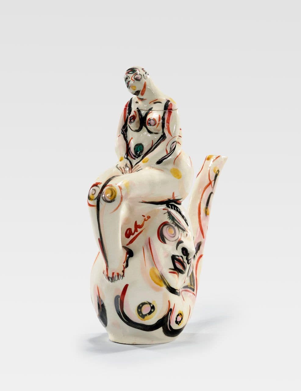 Teapot with Two Figures
