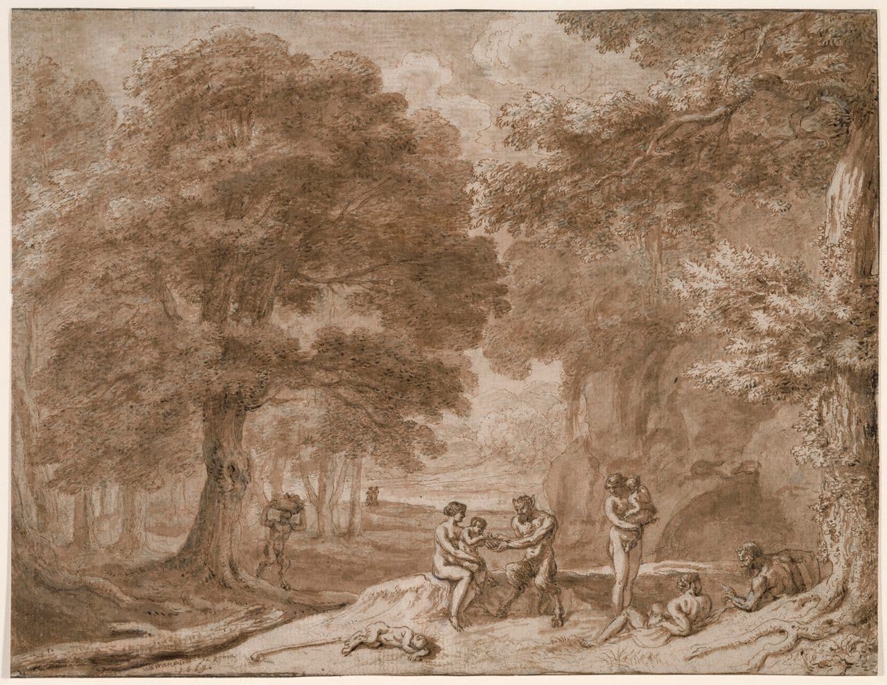 A Satyr Family in the Forest