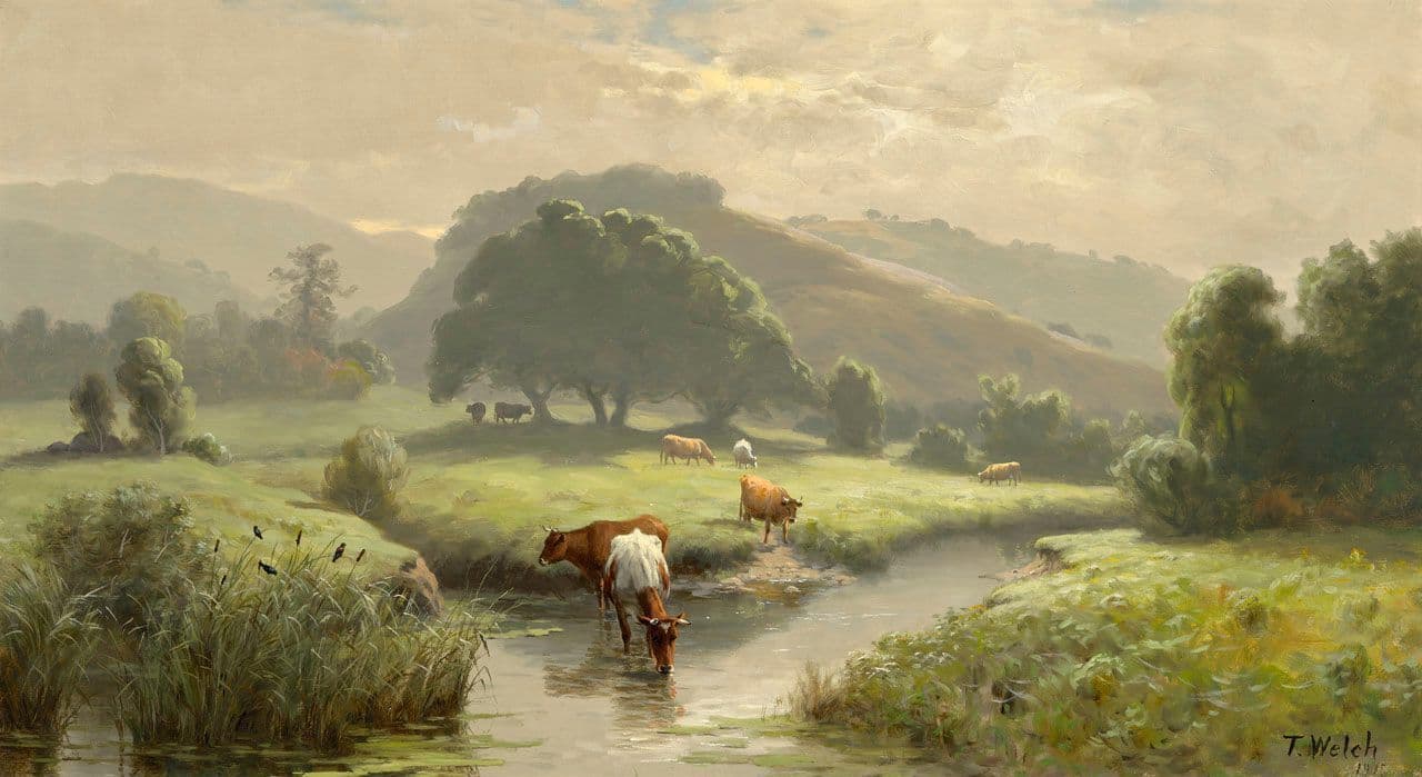 Cattle Watering, Marin County
Thaddeus Welch
20th Century
Cattle Watering, Marin County