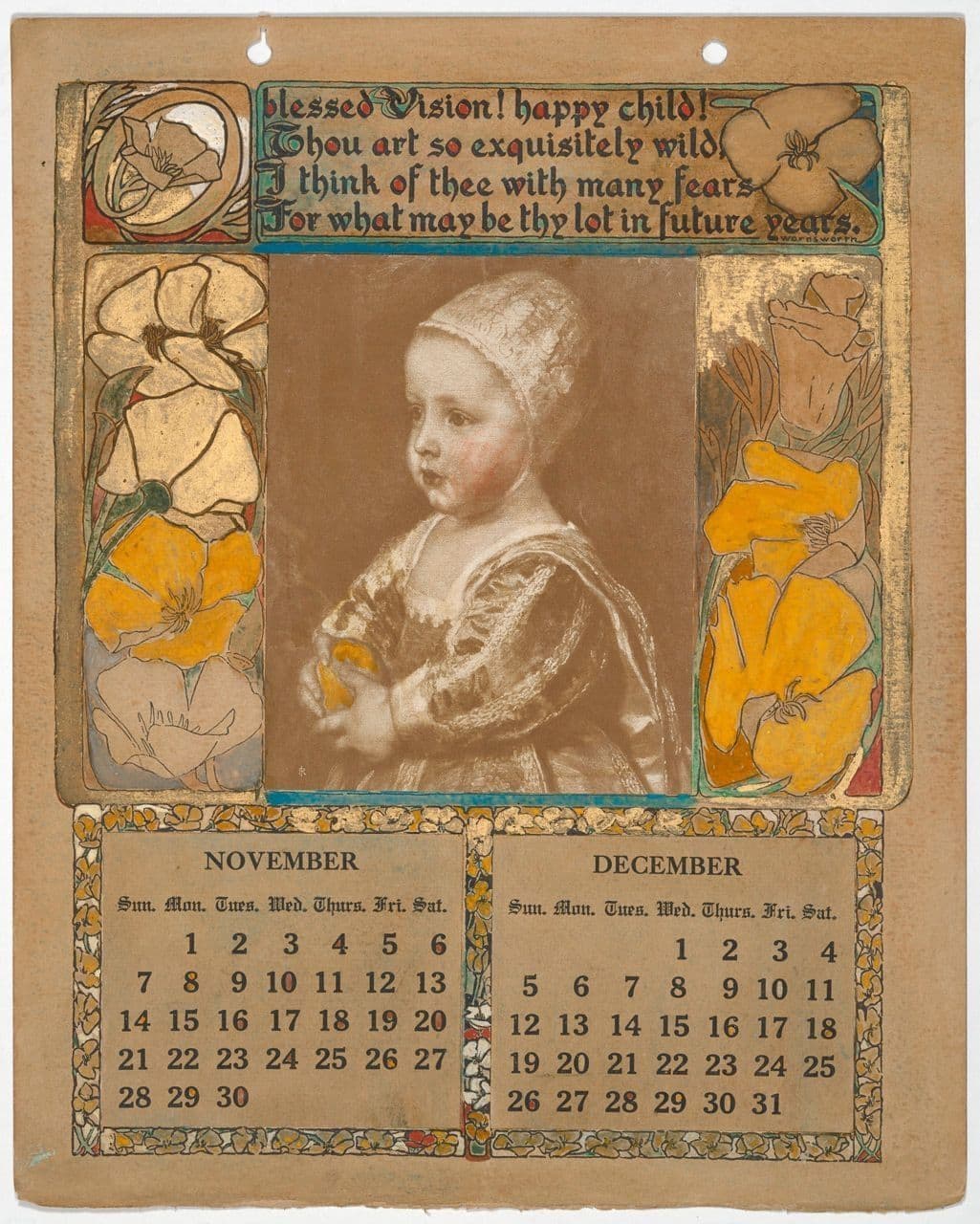Innocence of Childhood Calendar - November/December 1909 Innocence of Childhood Calendar - November/December 1909