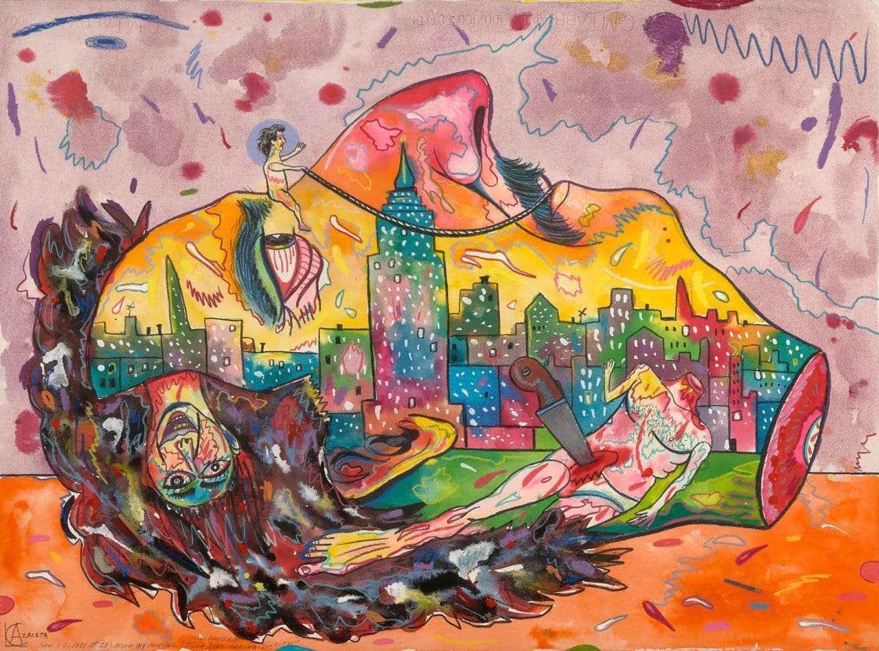 Self-Portrait: After My Painting "Tough Ride Around in the City"
Luis Cruz  Azaceta 
20th Century
2020.3.13 Self-Portrait: After My Painting "Tough Ride Around in the City"