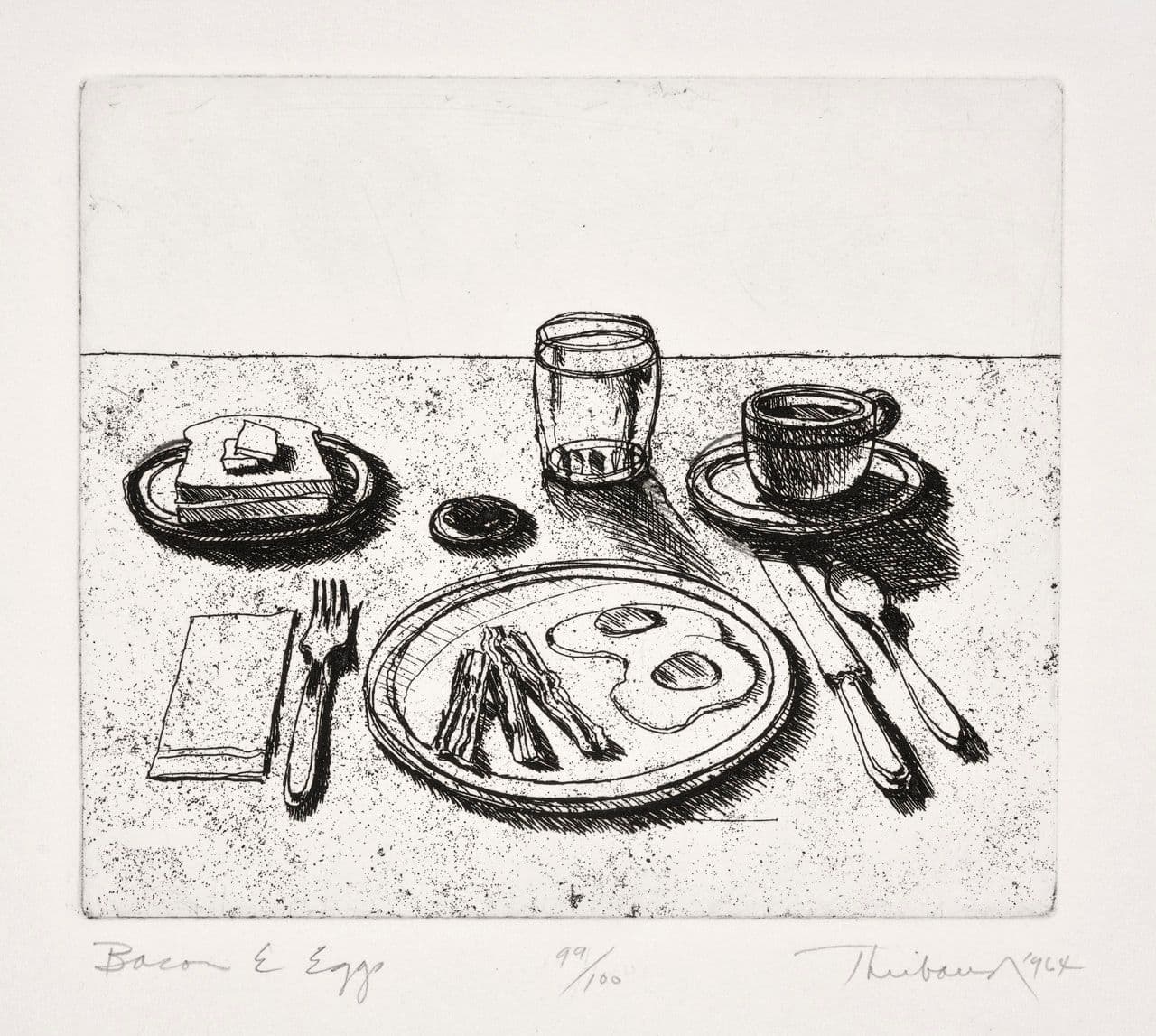 Bacon and Eggs, from Delights series
Wayne Thiebaud
20th Century
1995.9.1.5 Bacon and Eggs, from Delights series