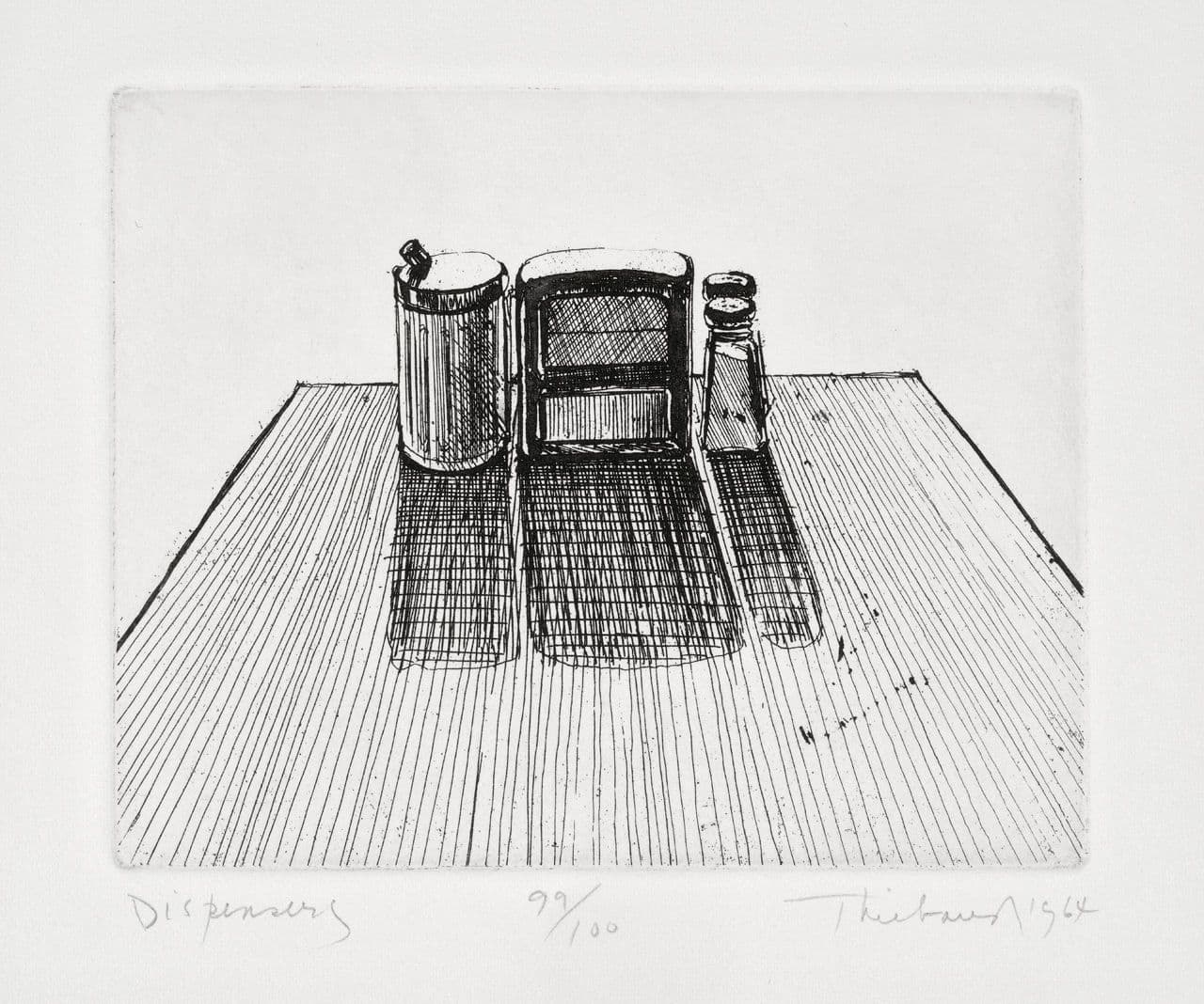 Dispensers, from Delights series
Wayne Thiebaud
20th Century
1995.9.1.8 Dispensers, from Delights series