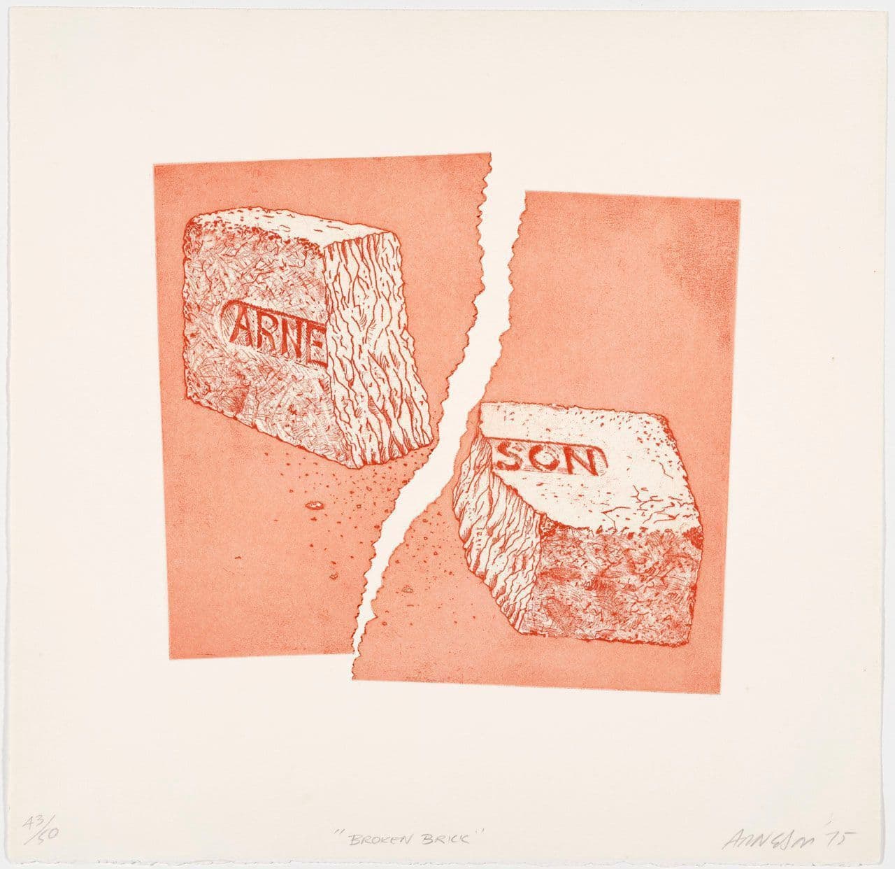 Broken Brick, from the "Brick Suite"
Robert Arneson
20th Century
2003.45.2.b Broken Brick, from the "Brick Suite"