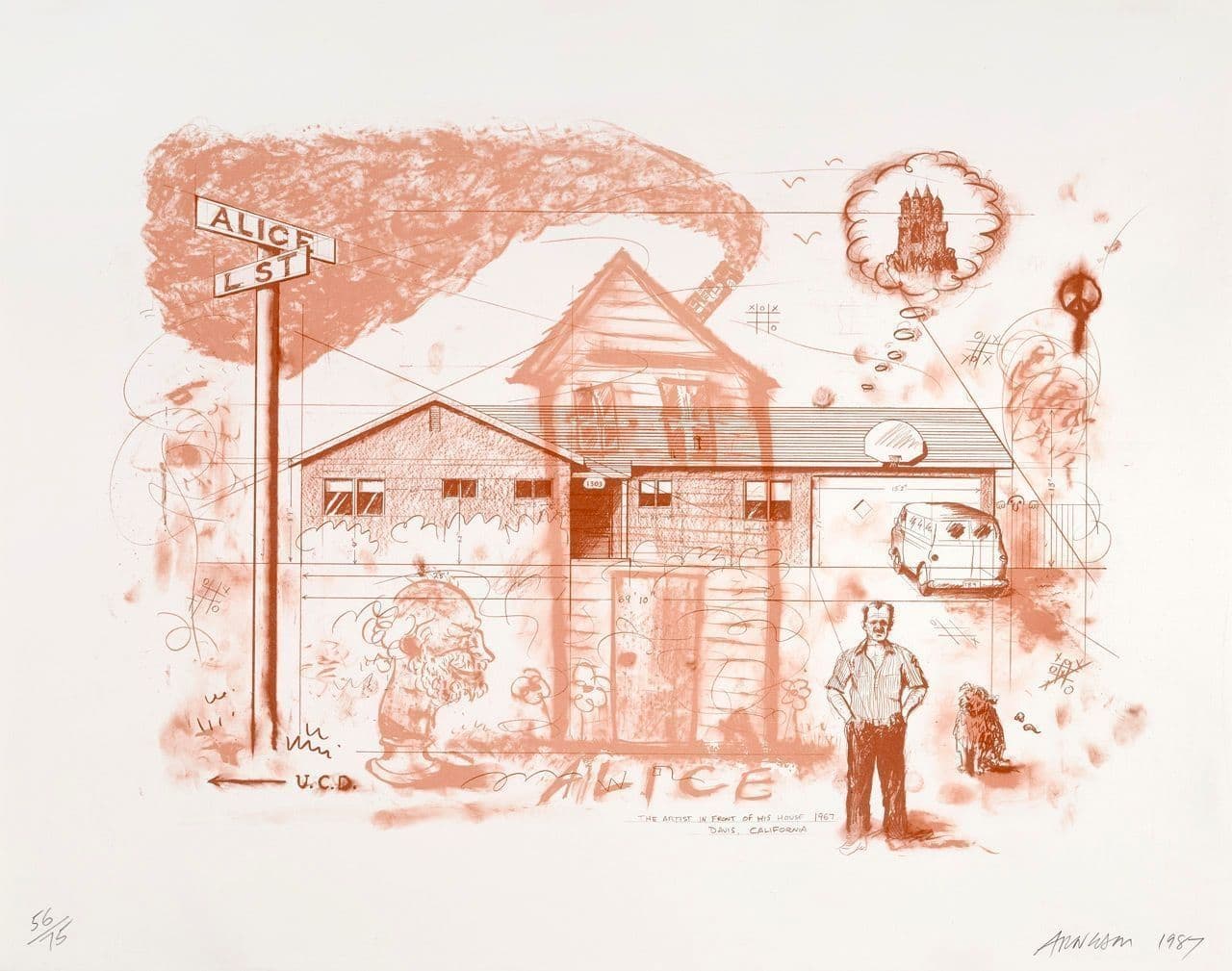 The Artist in Front of His House, 1967, Davis, California
Robert Arneson
20th Century
2007.51.1 The Artist in Front of His House, 1967, Davis, California