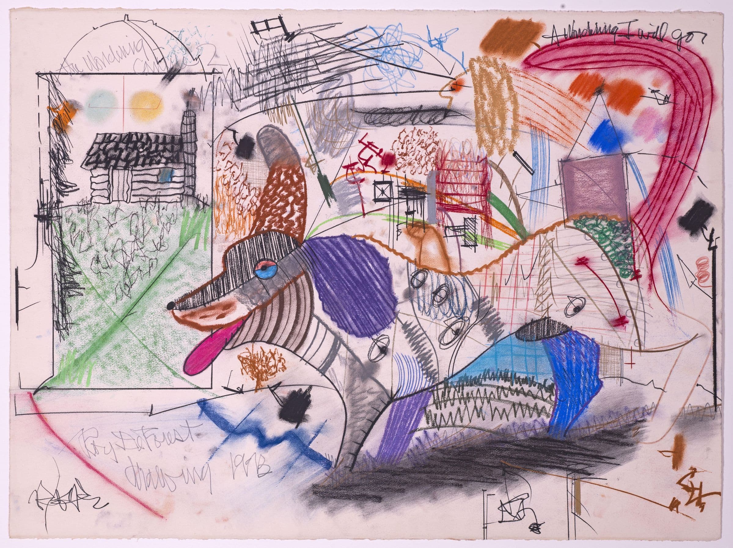 Wandering Canine, A Walking I Will Go
Roy  De Forest 
20th Century
1981.210 Wandering Canine, A Walking I Will Go