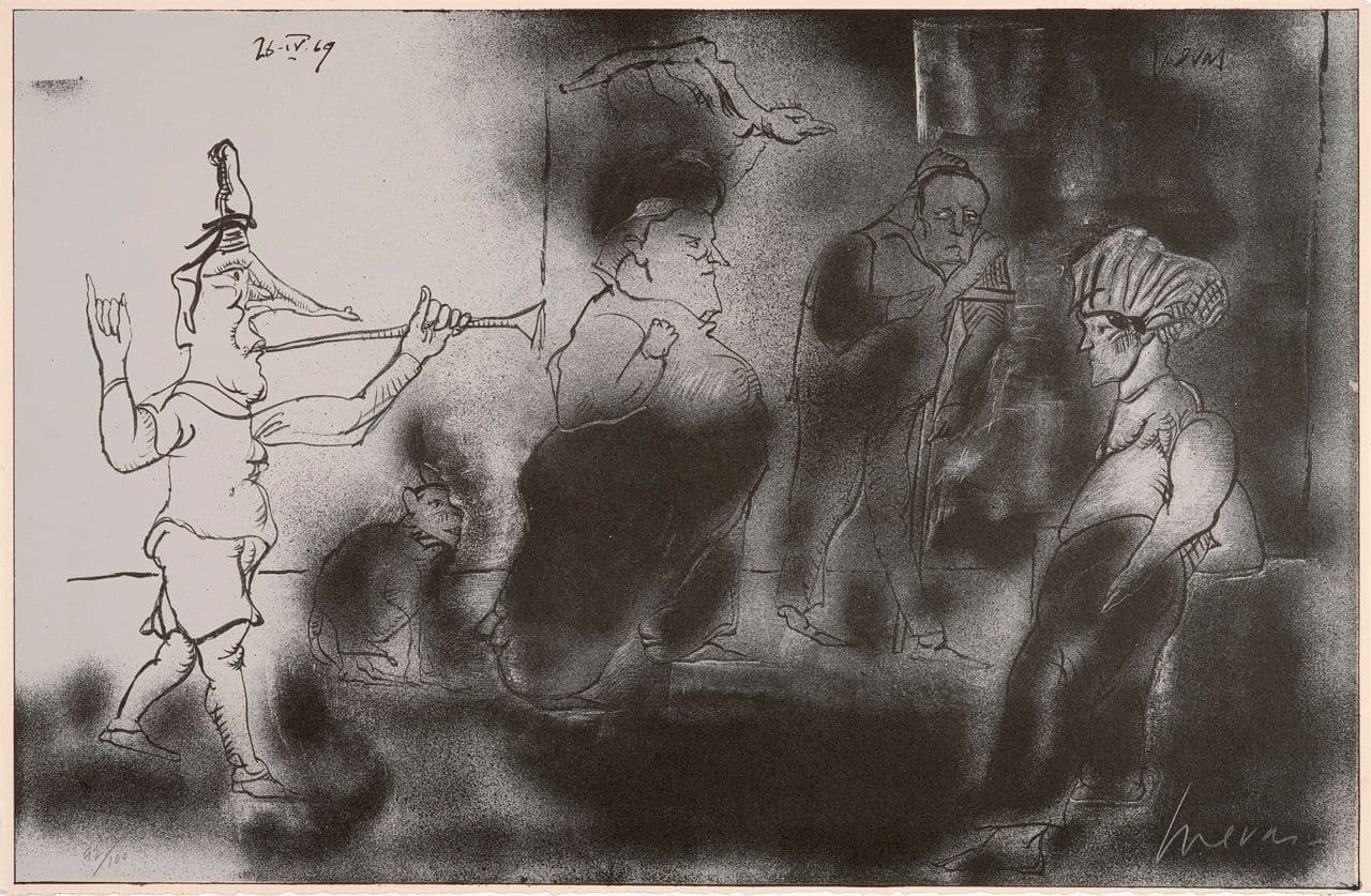 Interior, Plate 10, from the series Homage to Quevedo
José Luis Cuevas
20th Century
2023.85.4 Interior, Plate 10, from the series Homage to Quevedo