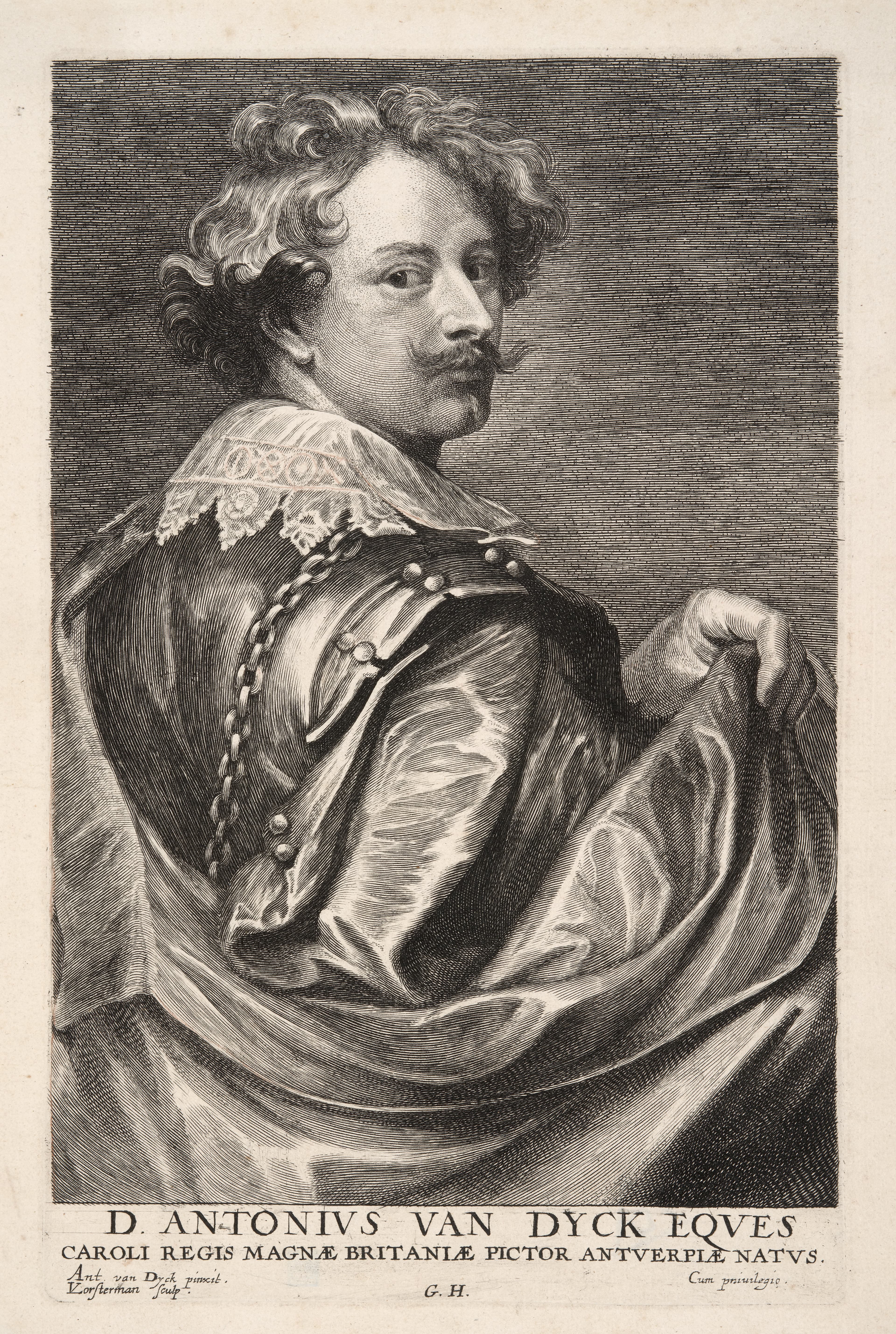 Right: Lucas Vosterman the Elder (Flemish, 1595–1675) After Anthony van Dyck (Flemish, 1599–1641) Published by Gillis Hendricx (Flemish, active 17th century), Anthony van Dyck, n.d. Engraving on paper. Crocker Art Museum, gift of Margaret and Timothy Brown, 2021.115.2