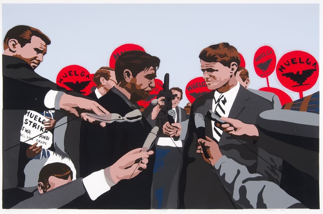 Carlos Francisco Jackson (American, born Los Angeles, California, 1978), Huelga, 2009. Screenprint, 25 ¼ x 38 ½ in. Collection of the McNay Art Museum, Gift of Harriett and Ricardo Romo, 2010.65. © Carlos Francisco Jackson