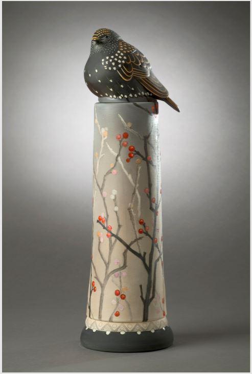 Annette Corcoran, Starling, 2005. Porcelain, 15 x 5 x 5 in.