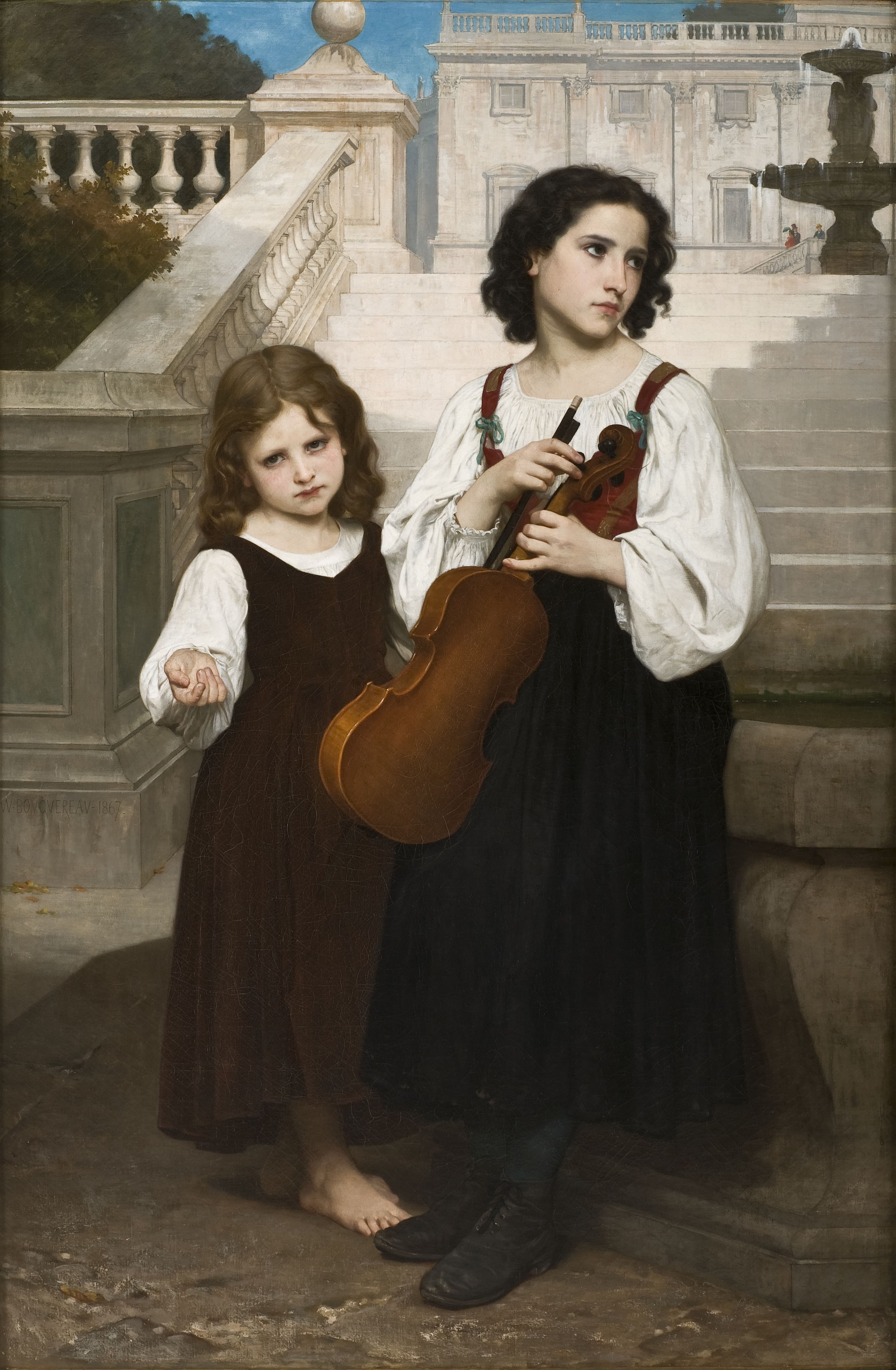 William-Adolphe Bouguereau (French, 1825-1905), "Far from Home," 1868. Oil on canvas, 63 × 41 13/16 in. Museo de Arte de Ponce. The Luis A. Ferré Foundation, Inc. William-Adolphe Bouguereau (French, 1825-1905), "Far from Home," 1868. Oil on canvas, 63 × 41 13/16 in. Museo de Arte de Ponce. The Luis A. Ferré Foundation, Inc.